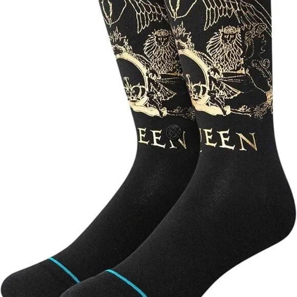 Stance Queen Golden Crew Socks Black Gold Size L InfiKnit - Picture 4 of 5